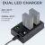 K&F Concept dupla LED töltő LP-E17 akkumulátorokhoz, töltési állapot kijelzéssel