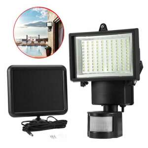 Solar powered motion sensor LED floodlight with 100 LED lights, perfect for outdoor security lighting, garage, driveway, garden, and more - Floodlights and Work Lamp