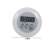 White digital kitchen timer with LCD display, minutes and seconds setting, start/stop and reset buttons, 6.5cm diameter