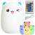 LED night light for kids, cat shaped, RGB, with remote control, white