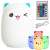 LED night light for kids, cat shaped, RGB, with remote control, white