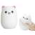 LED night light for kids, cat shaped, RGB, with remote control, white, soft silicone