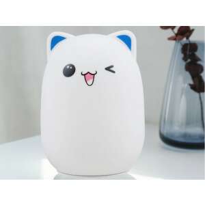 LED night light for kids, cat shaped, RGB, with remote control, white - Night Light, Projector