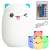 LED night light for kids, cat shaped, RGB, with remote control, white