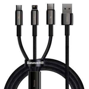 Baseus Tungsten Gold 3-in-1 USB Cable with Micro USB, USB-C, and Lightning connectors - Baseus Lightning Cable