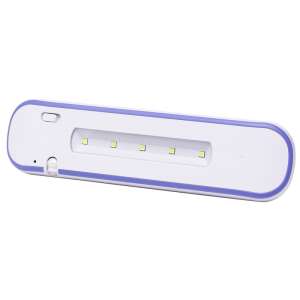 Lampka LED Grundig do szafki, biała z fioletowym wykończeniem, 6 diod LED - Oświetlenie meblowe