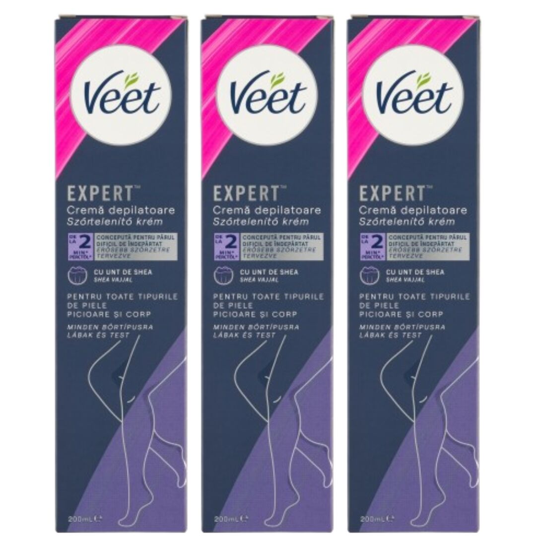 E-shop Veet Expert Depilačný krém s bambuckým maslom 3x200ml