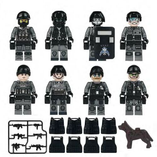 8 darab USAF speciális bevetési egység építőjáték figura, számos kiegészítővel 148267566 - Figura