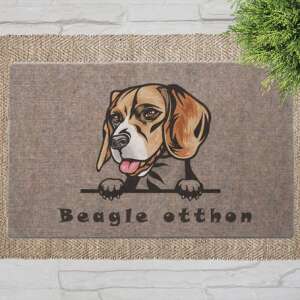 Beagle kutyás lábtörlő barna háttérrel (60 x 40 x 0,2 cm) 43322019 