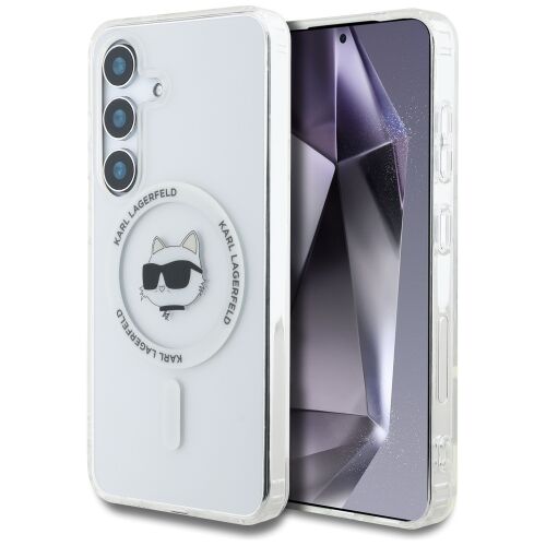 Karl Lagerfeld Button Choupette Head Printed Logo Galaxy S25 MagSafe hátlap tok, fehér 148354541 - Karl Lagerfeld