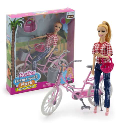 Bicikliző fashion baba kerékpárral