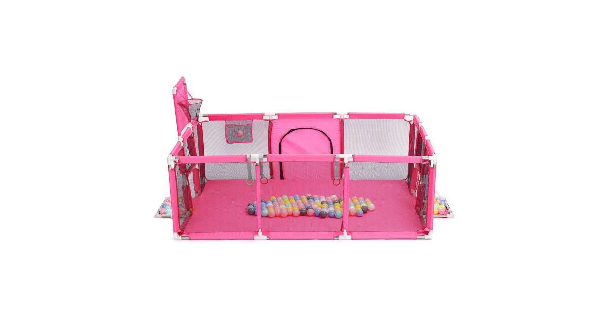 Nagyméretű gyerek járóka focikapukkal és kosárpalánkkal, 182x122x64cm ...