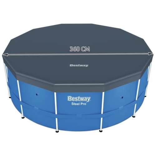 Bestway Steel Pro 366 cm-es medence takaró, fémvázas medencékhez, véd az esőtől és a szennyeződéstől