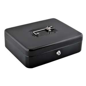 Fekete fém pénztárca kulccsal zárható - Pénzkazetta