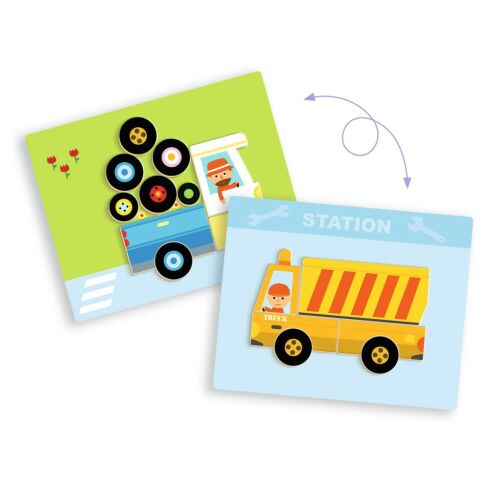 Djeco - Mágneses képkirakó - Variációk 12 járműre - Inzebox Vehicles 148386699 - Puzzle és kirakó