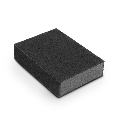 Csiszolószivacs 100x70x28mm, K80/120 szemcse, Fekete csiszoló tömb fa fém műanyaghoz - Csiszolópapír