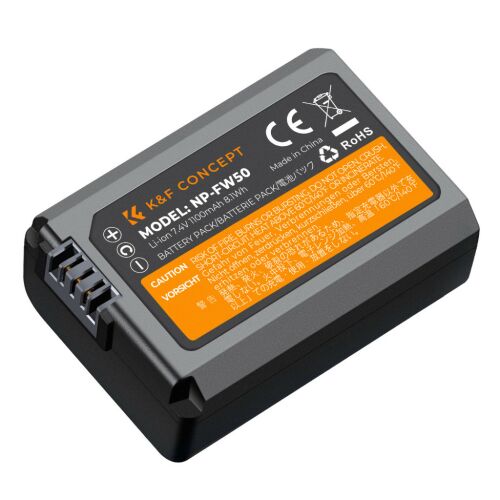 K&F Concept NP-FW50 akkumulátor, 7.4V 1100mAh Sony tükör nélküli fényképezőgépekhez - Fényképezőgép akkumulátor