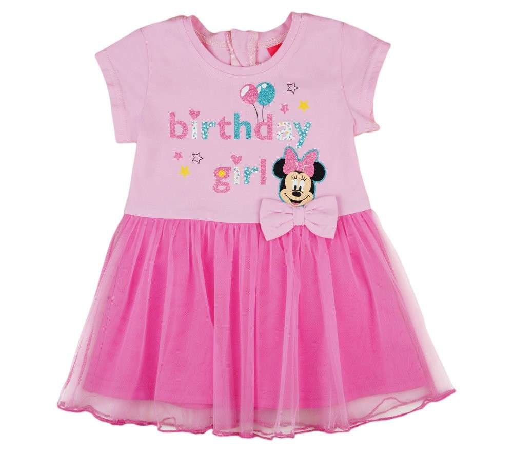 Disney rövid ujjú Kislány ruha - Minnie Mouse - rózsaszín