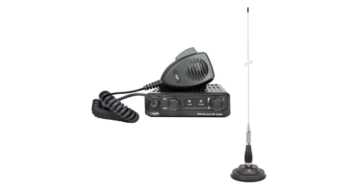 CB PNI ESCORT HP 8000L ASQ radiostation-set CB PNI Extra 45-antenne met magneet