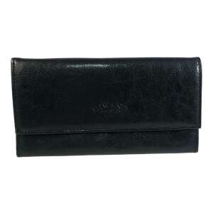 Fekete bőr pincér pénztárca, tökéletes készpénz, kártyák és aprópénz tárolására - Férfi pénztárca