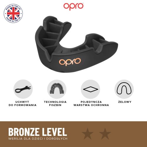 Opro Bronze GEN5 fogvédő, fekete, formázó eszközzel és funkciókkal - Fogvédő