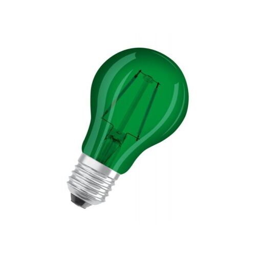 Szögletes nézet az Osram zöld LED izzóról E27 2.5W - Ledvance