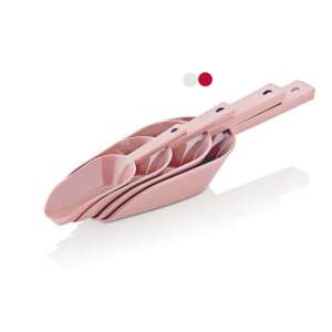 Set de 4 linguri de bucătărie din plastic, roz - Seturi de ustensile de bucătărie