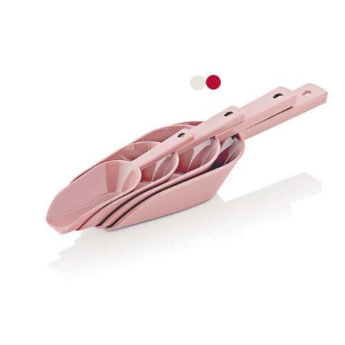 4-teiliges Küchenlöffel-Set aus Kunststoff in rosa