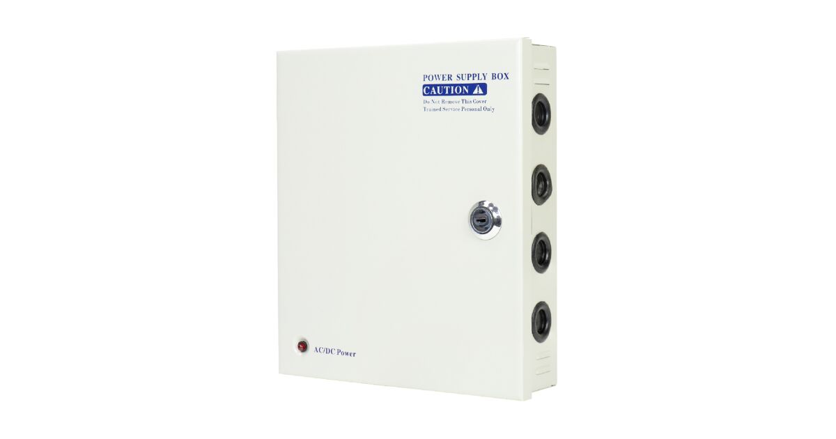 CCTV-voeding PNI STC30.2A in metalen doos 12V 30A 360W, 18 uitgangen