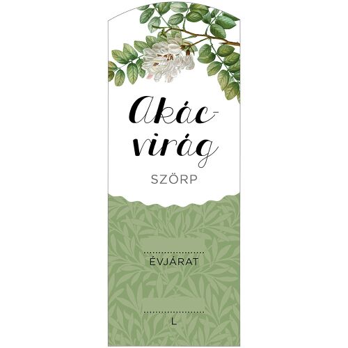 Akácvirág Szörp Címke - Virágos Design - 5 db/csomag - Italcímke