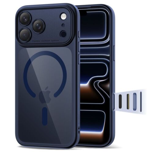 Tech-Protect Magpeak Magsafe CC tok iPhone 17 Pro Maxhoz - átlátszó sötétkék 148501041 - Telefontok