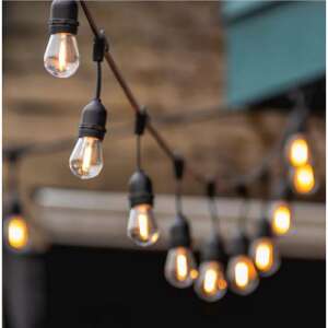 20 LED Garten-Lichterkette, Terrassenbeleuchtung, wetterfest IP44, 12 m – warmweiß