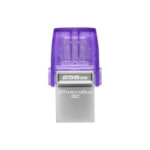 Kingston Technology DataTraveler microDuo 3C USB flash drive 256 GB USB Type-A / USB Type-C 3.2 Gen 1 (3.1 Gen 1) Oțel inoxidabil, mov 44980905 Memorii USB