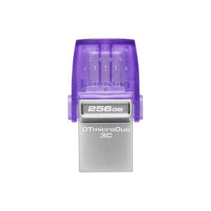 Kingston Technology DataTraveler microDuo 3C USB флаш памет 256 GB USB Type-A / USB Type-C 3.2 Gen 1 (3.1 Gen 1) Неръждаема стомана, лилава