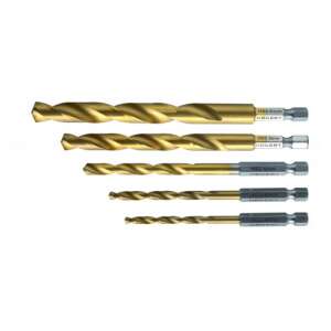 Set burghie pentru metal, Hogert HT6D180, 5 piese, otel HSS 43406057 - Burghie
