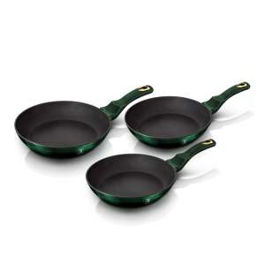 Berlinger Haus BH-6168F Emerald Collection 3-teiliges Bratpfannen-Set, bestehend aus einer 20cm, 24cm und 28cm Pfanne - Koch- & Backgeschirr