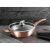 Berlinger Haus Rose Gold Deep Frying Pan with Glass Lid on Countertop
