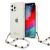 Guess átlátszó iPhone 12 tok gyöngyös pánttal a telefon kijelzőjén