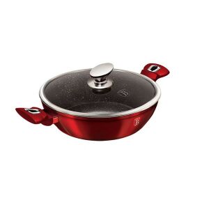 Berlinger Haus BH-1263N Burgundy Metallic Line alacsony lábas fedővel, 28cm - Főzőedény & Sütőedény