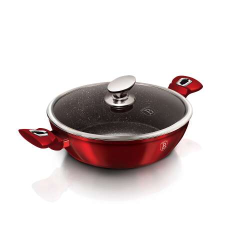 Berlinger Haus Metallic Line 24 cm-es burgundi színű sekély lábas fedővel