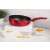 Berlinger Haus BH-1302N Metallic Line Burgundy Edition 26cm Flip pan with free coaster, red pan with black marble coating, on a white countertop with pasta