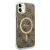 Szögletes nézet Guess MagSafe iPhone 11 tok, barna