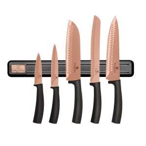 Berlinger Haus BH-2614A 6 piece knife set with magnetic holder, rose gold - Berlinger Haus