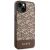 Szögletes nézet a Guess iPhone 14 Plus barna GCube MagSafe tokról