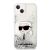 iPhone 14 Plus ezüst csillámos tok Karl Lagerfeld Head mintával