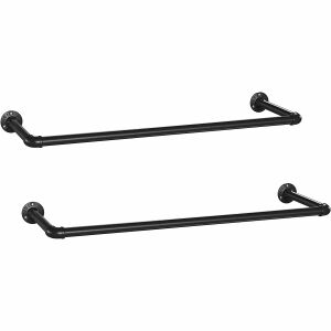 Set de 2 șine pentru haine montate pe perete 113868893 - Umerașe