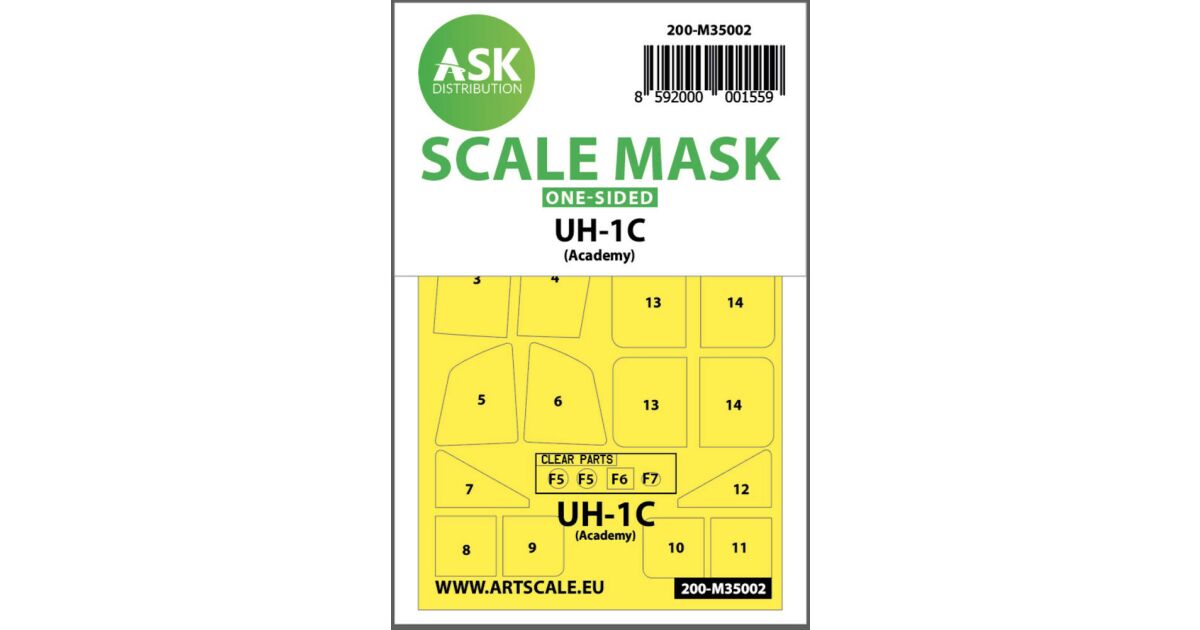 Art Scale Kit UH-1C one-sided painting mask for Academy 1:35 (200 ...