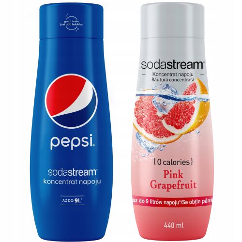 SodaStream Pepsi és Rózsaszín Grapefruit szirup palackok - Üdítő- és energiaital