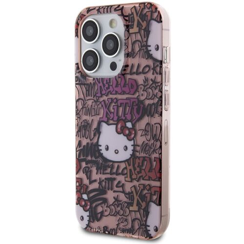 Hello Kitty iPhone 14 Pro tok, graffiti rózsaszín keménytok - Sport telefontok