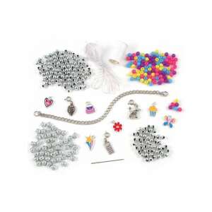 Galt Charm Bracelets jewelry making kit, includes beads, charms, chain, string, needle, and instructions - Galt